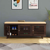 Feelinn Solid Sheesham Wood Shoe Rack (Walnut Finish)